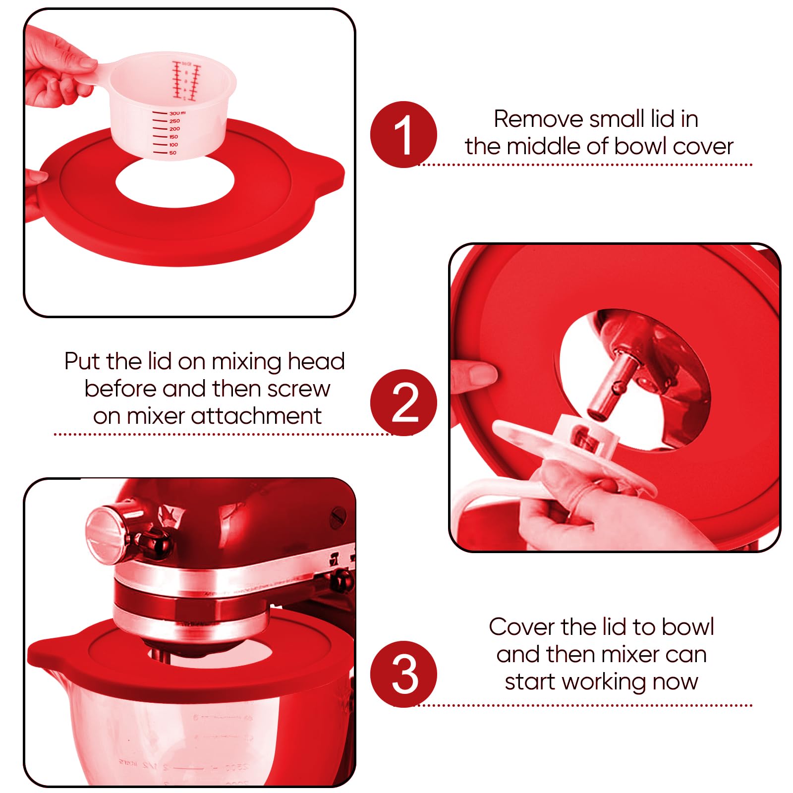 Amazon.co.jp: KITCHENAIDスタンドミキサー、5クォート、赤い蓋付き