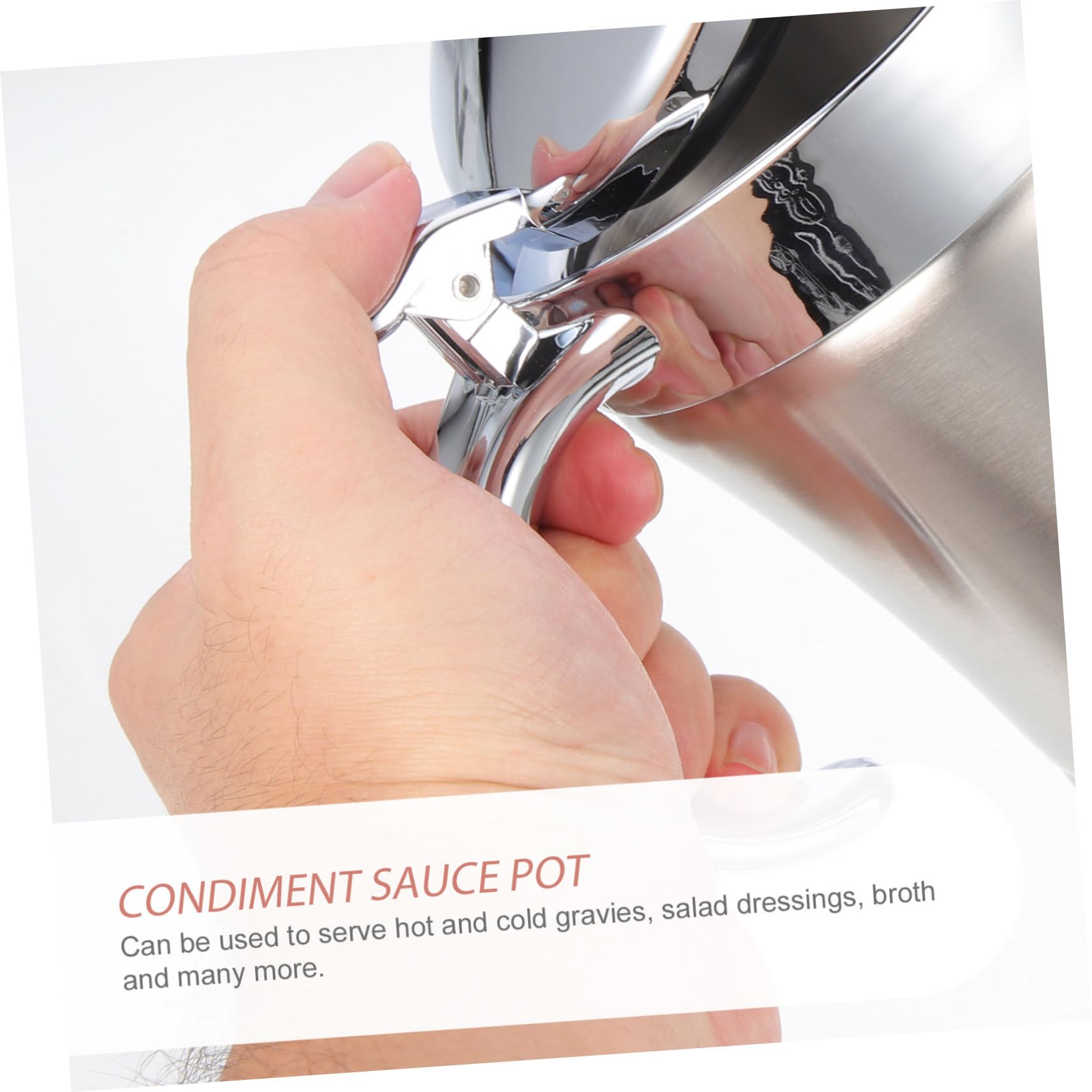 Dispensador de Salsa para Servir de Acero Inoxidable 500ml Vertedor Conveniente y Diseño Antigoteo para Cocina y Mesa