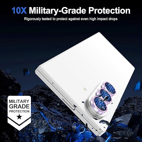 Vista 578 de para Samsung Galaxy Z Flip 7 Protector de Lente de Cámara, Cubierta de Lente de Vidrio Templado con Anillo de Metal Individual, [Fuerte Adhesión] 1