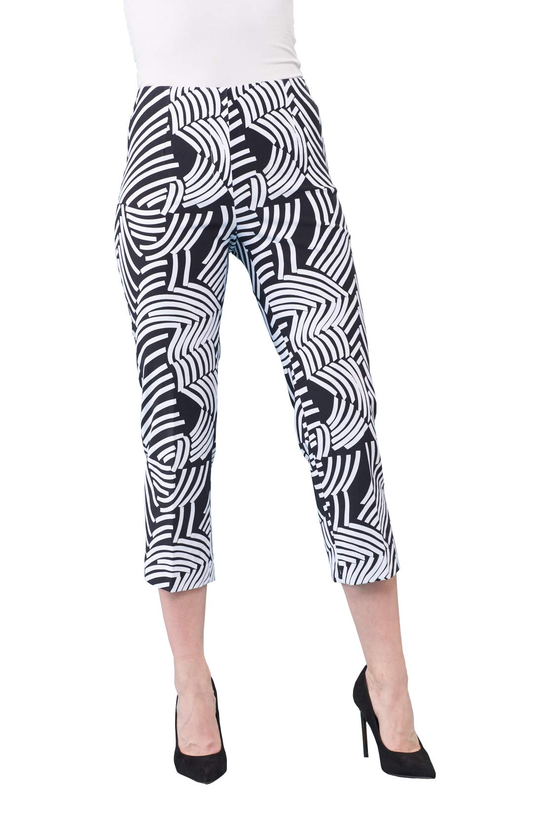 Women's Stretch Crop Spring Pant-Geo Curves