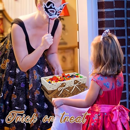 Miniatura 3 de Woodchip - Cesta de picnic con asas plegables individuales, cesta de huevos de Pascua tejida a mano y cesta de caramelo, cesta de almacenamiento de