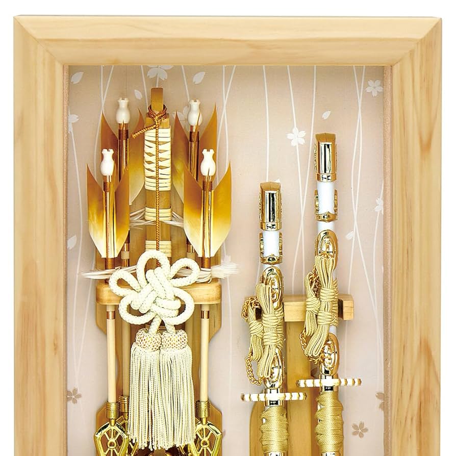 Amazon | 破魔弓 おしゃれ お祝い 8号 額飾り 北斗無垢 ガラス