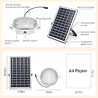 Vista 8 de Luz solar de techo, diurna y nocturna, 6000 K/4000 K/3200 K, luz solar de cobertizo con interruptor de encendido y control remoto, luces de granero