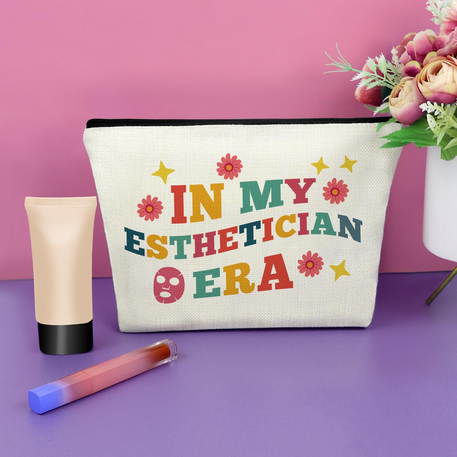 Sazuwu Esthetician Gifts for Women Makeup Bag Graduation Gifts for Her Makeup Artist Skin Therapist Cosmetic Bag Dermatologist Doctor Gifts Christmas Birthday Present for Beautician