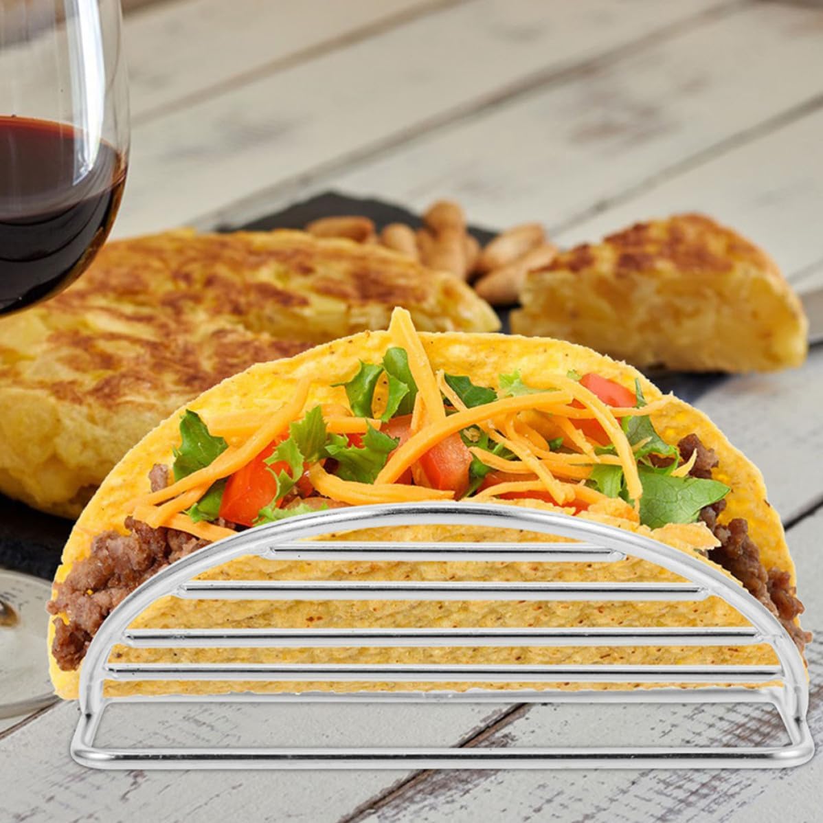 4pcs Stainless Steel Taco Rack for Baking and Serving