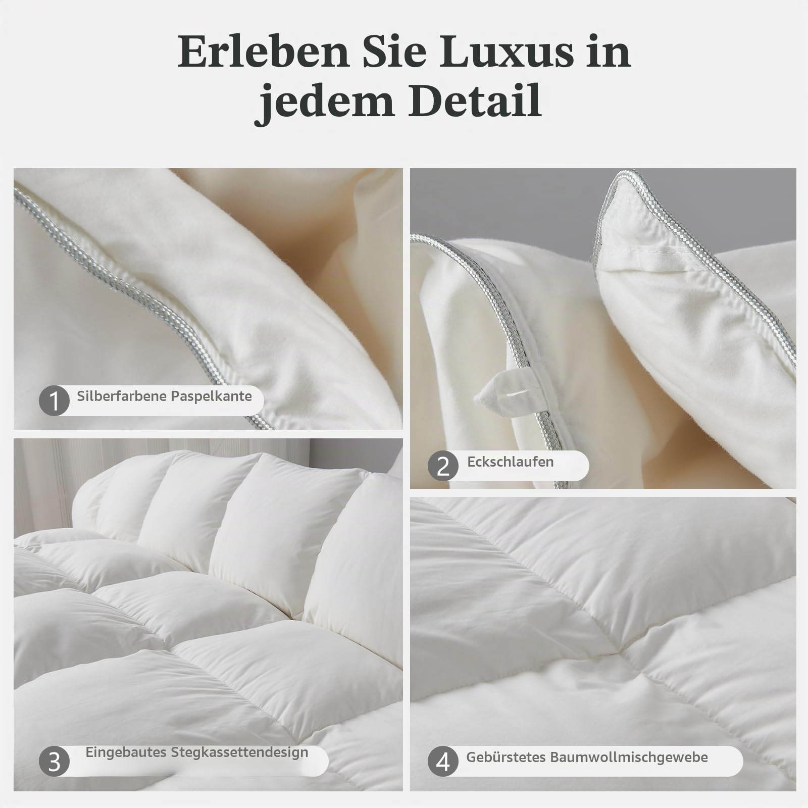 DWR Ganzjahres Daunendecke 135x200cm, 90% Daunen 10% Federn, Medium Warm
