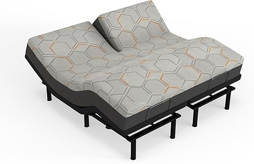 Miniatura 3 de Blissful Nights - e4 - Juego de base de cama ajustable con cabezal dividido y colchón de espuma viscoelástica con infusión de gel de cobre de 12