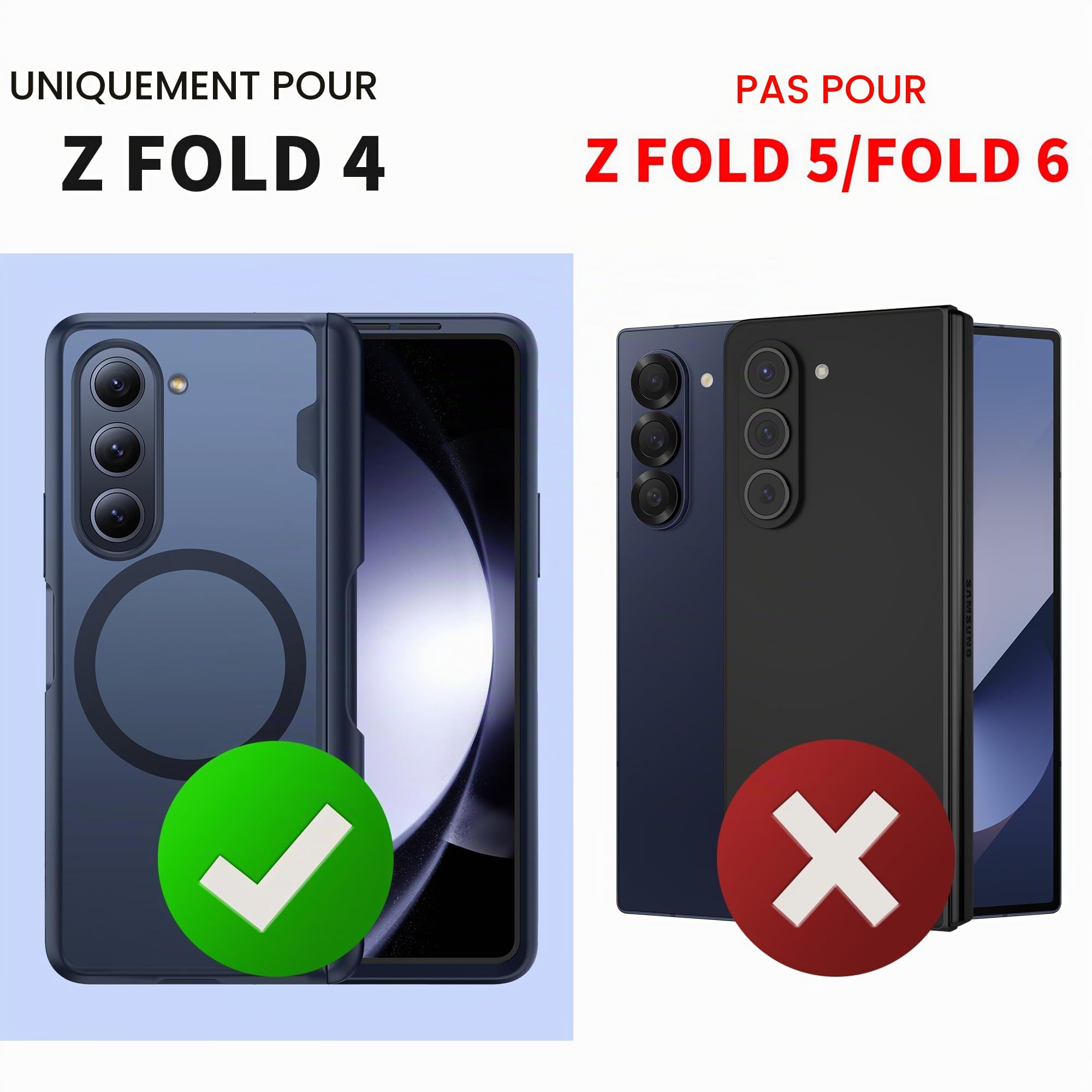 MOBOSI Coque pour Samsung Galaxy Z Fold 4, Compatible avec MagSafe, Protection de Charnière Intégrée et Protecteur d'Écran Coque de Téléphone Magnétique Corps Complet Fine et Robuste pour Z Fold4 avec