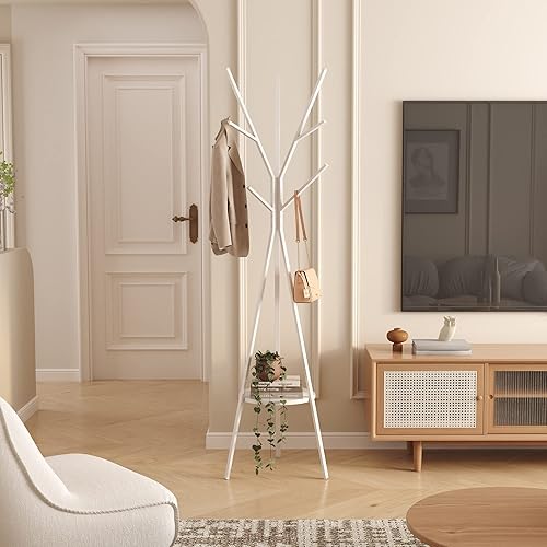 Miniatura 19 de Perchero para sombreros, soporte de metal para sombreros, con 9 ganchos para ropa, sombreros y bufandas, color negro, 17.72 pulgadas de ancho x