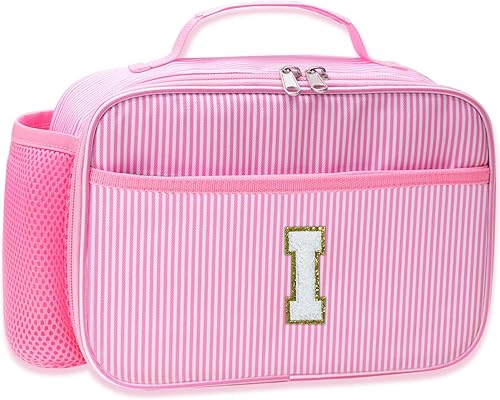 Miniatura 12 de RHCPFOVR Lonchera con inicial para niños, lonchera aislada para niños y niñas, lonchera lavable y lonchera reutilizable a prueba de fugas para la