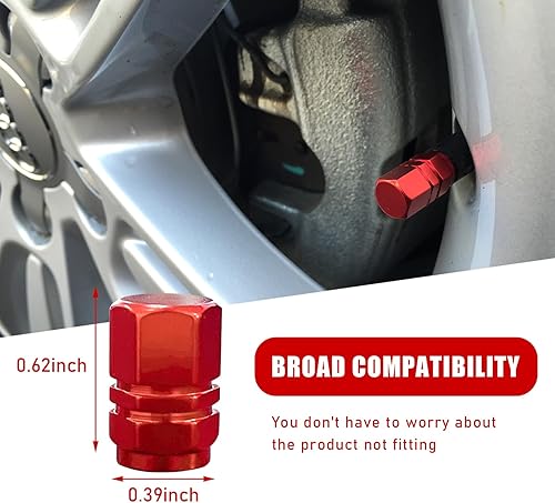 Miniatura 58 de Ziciner 12 PCS Car Tire Valve Stem Caps, Aluminum Alloy Wheel Valve Covers with Rubber O-Ring, Corrosion Resistant Leak-Proof Tire Air Cap Set, Blue