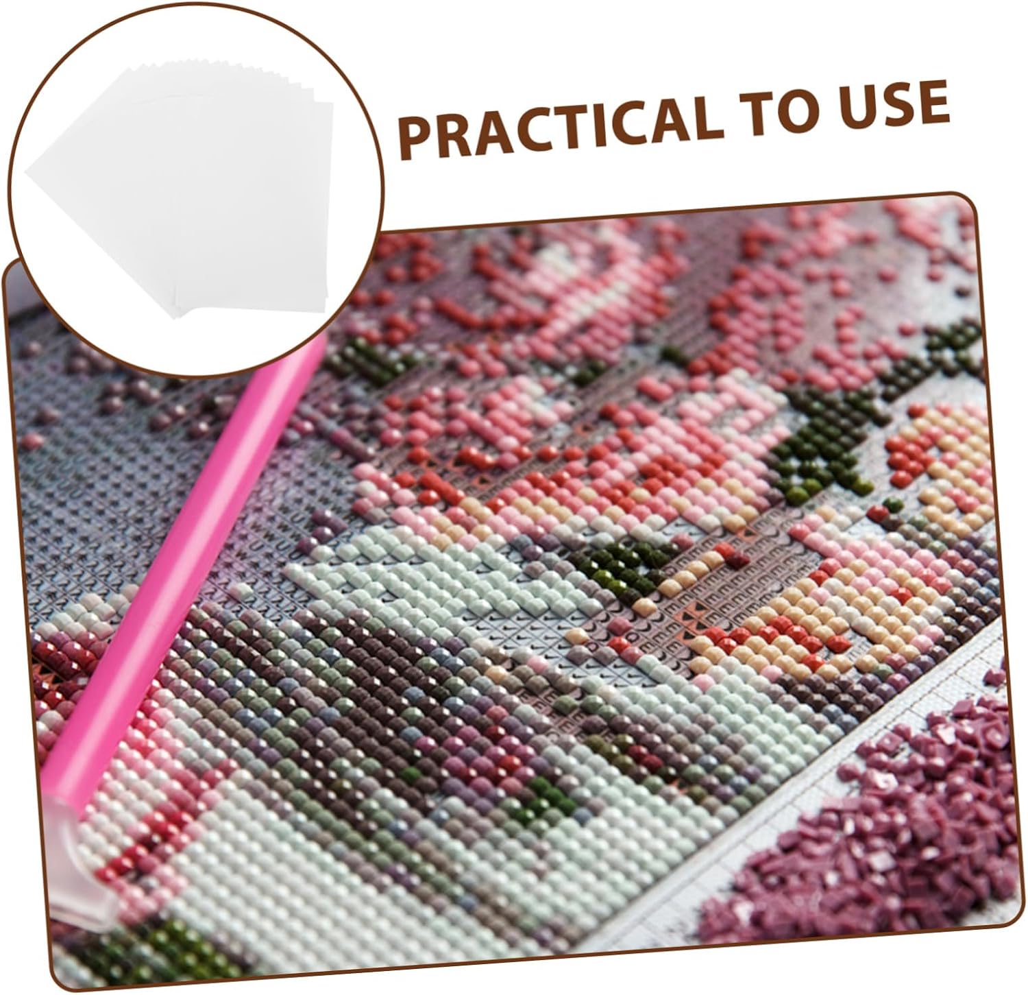 Homoyoyo 120pcs Diamond Drawing Release Paper Practical -Stick Cover for and Embroidery Double-Sided Film for Dust and Damage Prevention