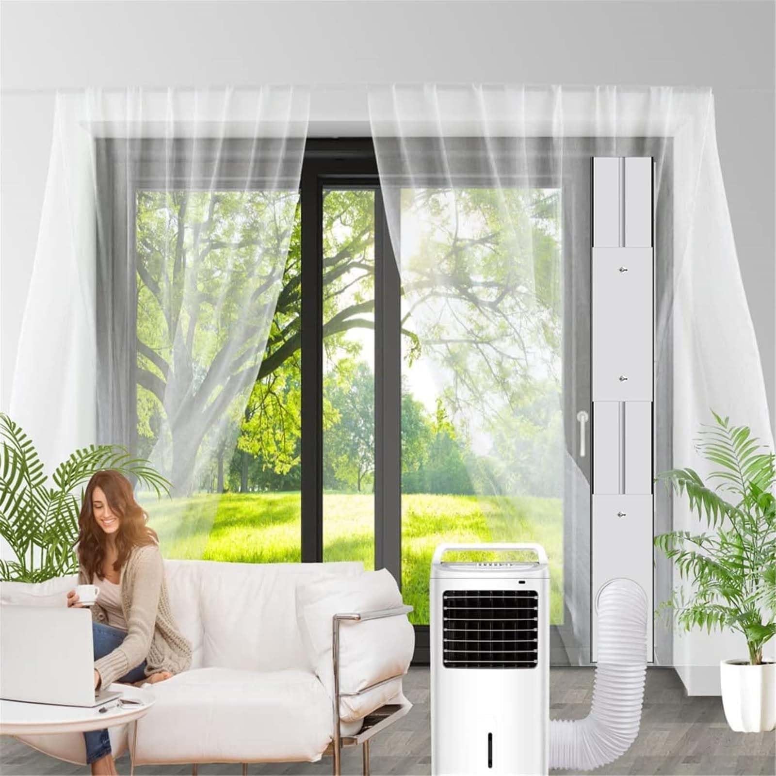 Kit Ventana Aire Acondicionado Portatil, Adaptador Ventana Aire Acondicionado para Tubos de 5.1/5,9in de diámetro (67-220cm Length + 16cm Width,Universal Connector 15cm/13cm)