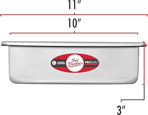 Miniatura 3 de Fat Daddio's POB-10153 - Bandeja de aluminio anodizado para tartas, 10 x 15 x 3 pulgadas, color plateado