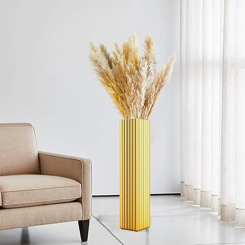 Miniatura 7 de Jarrón de piso alto, jarrón dorado de 28 pulgadas para decoración de sala de estar
