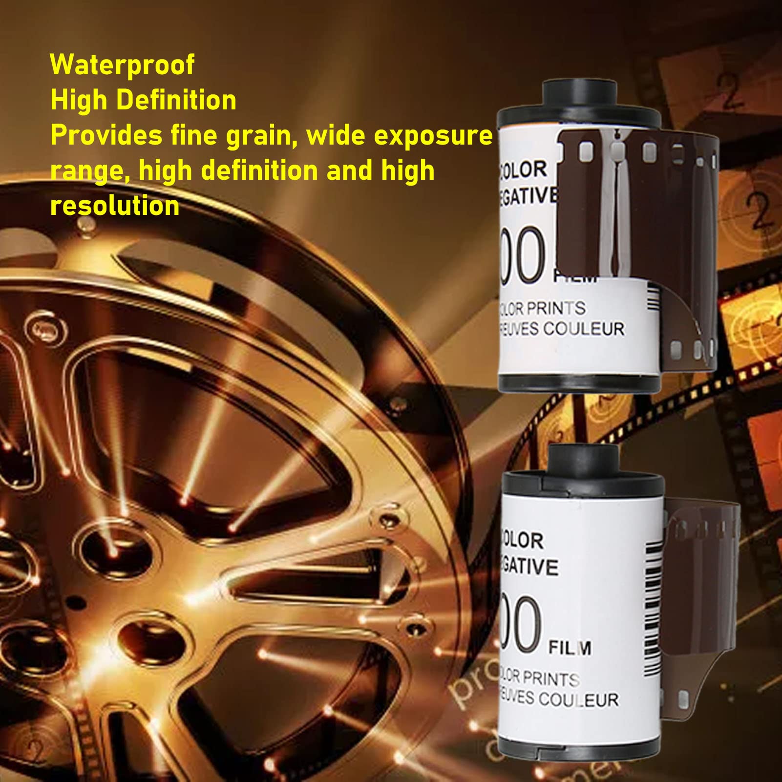 2 Rolls 35mm Camera Color Film, 12 Sheets Each ISO 200, HD Vintage Style, Negative Film Compatible with 135 Cameras, High Definition and Resolution