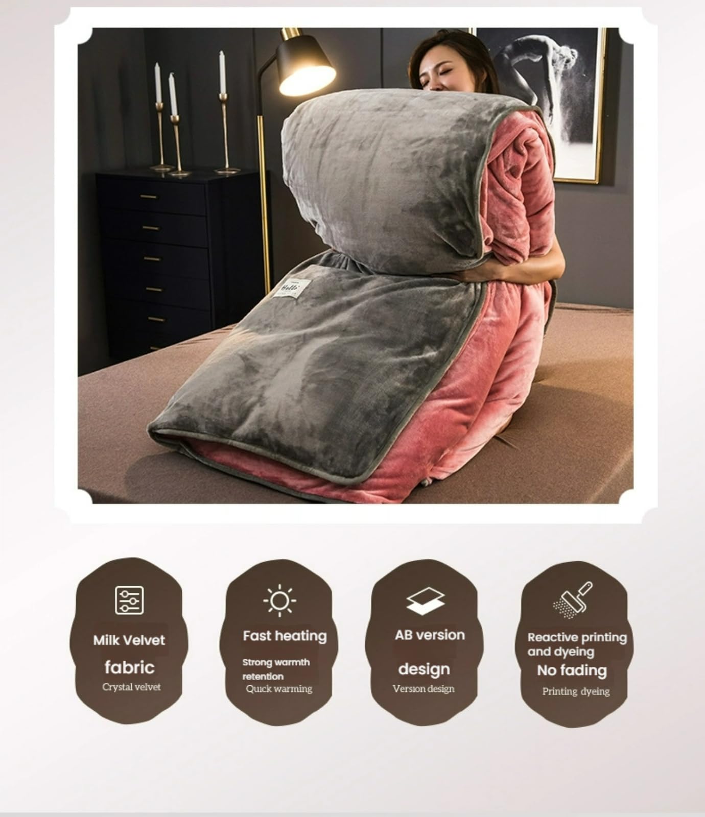 Luxury Baby - Juego de ropa de cama de franela gruesa de 4 piezas, antiestático para el invierno