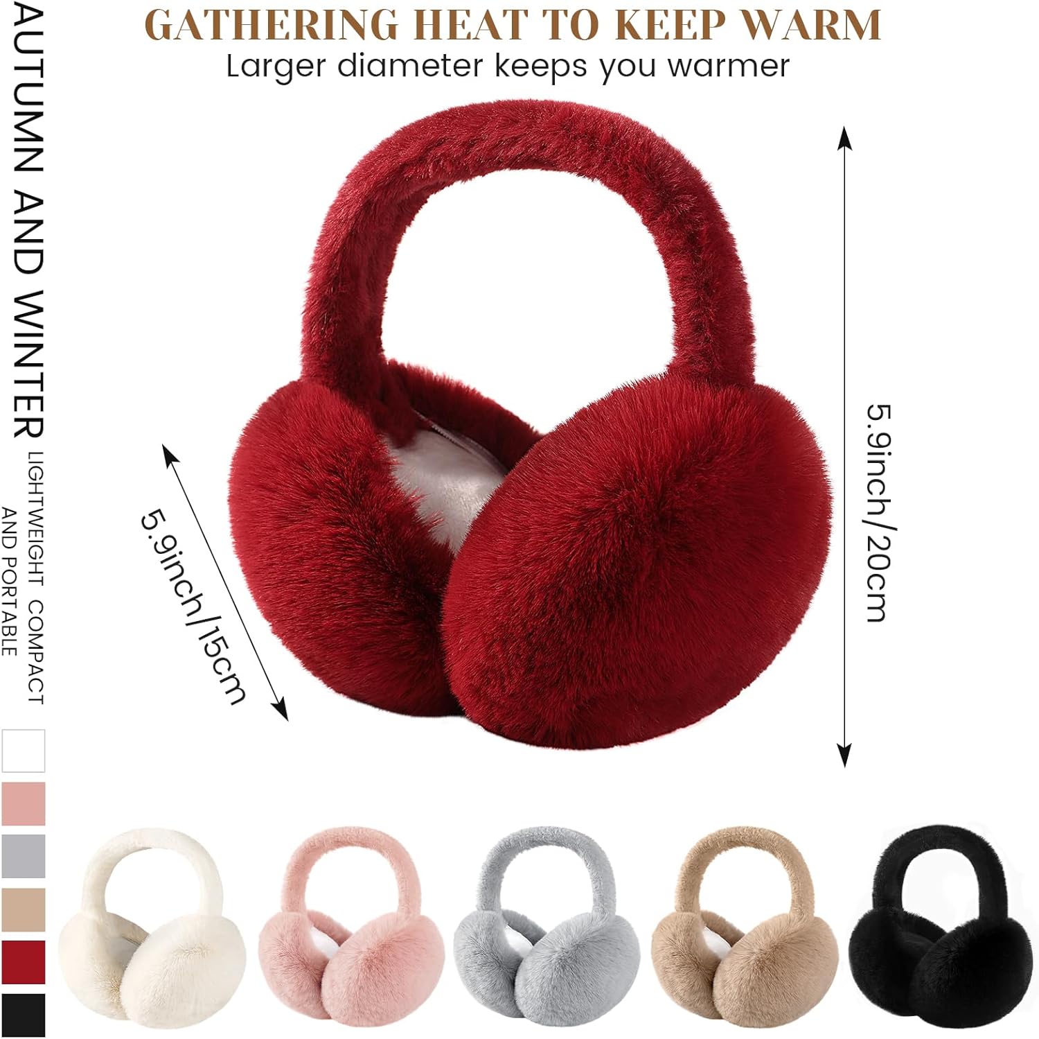 Tavaleu Ear Muffs for Winter Women, Faux Fur Warm Earmuffs Cute Foldable Outdoor Ear Warmers For Women Girls - Image 3