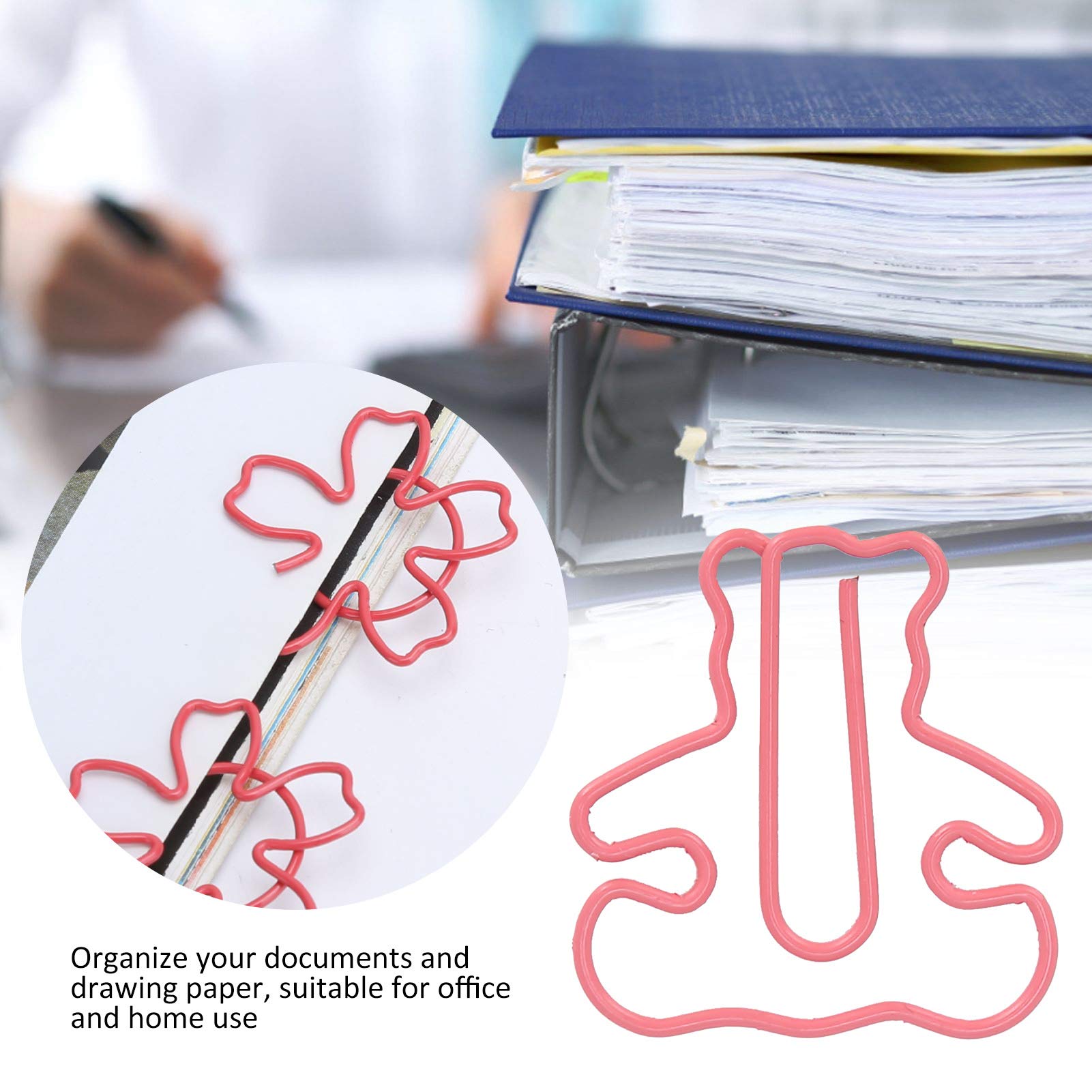 Fdit Craft Paperclip, Bear Paperclip, 30Pcs Portable Bear Shaped Paper Clip for Home Photo