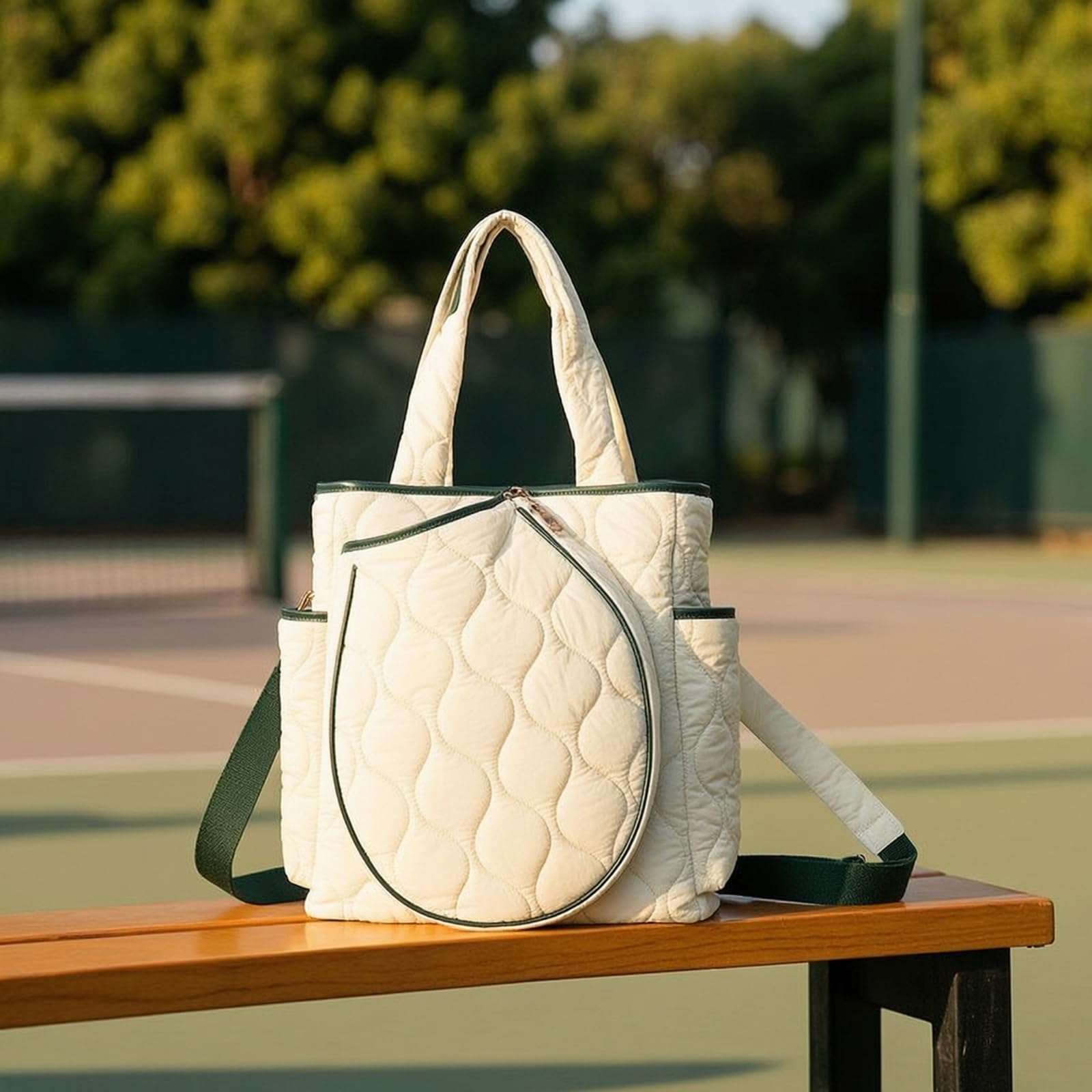 Racket Storage Case Borsa Racchette Custodia Tracolla Sacca Sportiva in Nylon Resistente con Esterno Trapuntato E Imbottitura Doppio Manico Regolabile