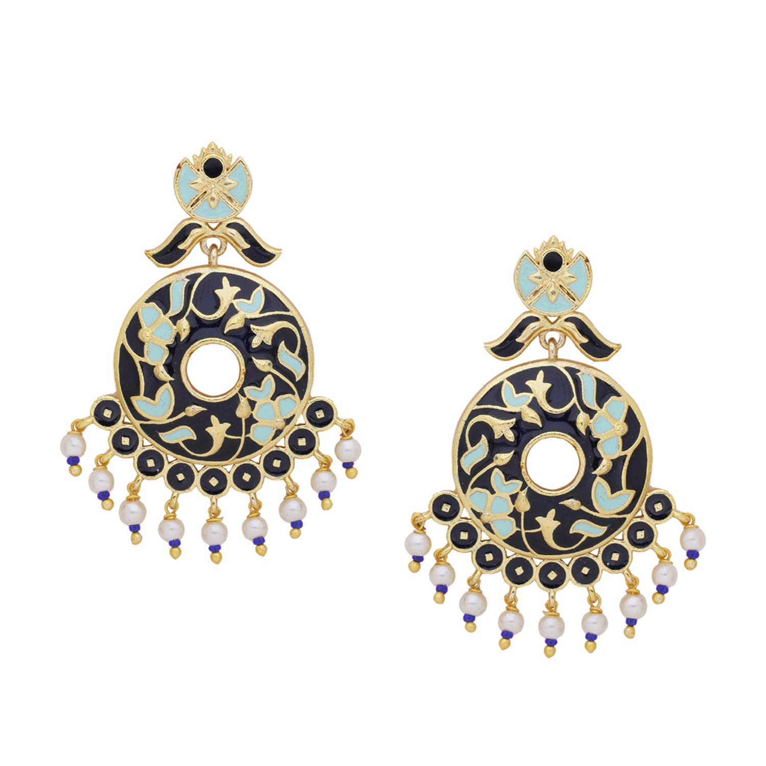 Voylla Tahira Regal Black Stud and Drop Earrings (B08KYB5GJC) Amazon Price History, Amazon Price Tracker