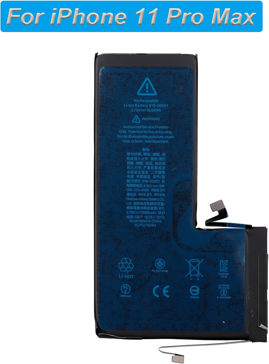 Replacement Battery 616-00653 Compatible with iPhone 11 Pro Max A2218, A2161, A2220 ith Tools
