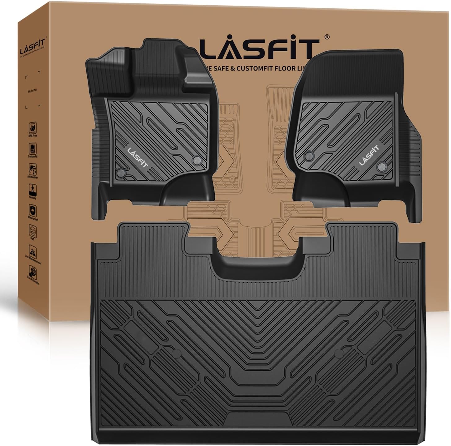 LASFIT Floor Mats Fit for 20152024 Ford F150/ F150 Lightning