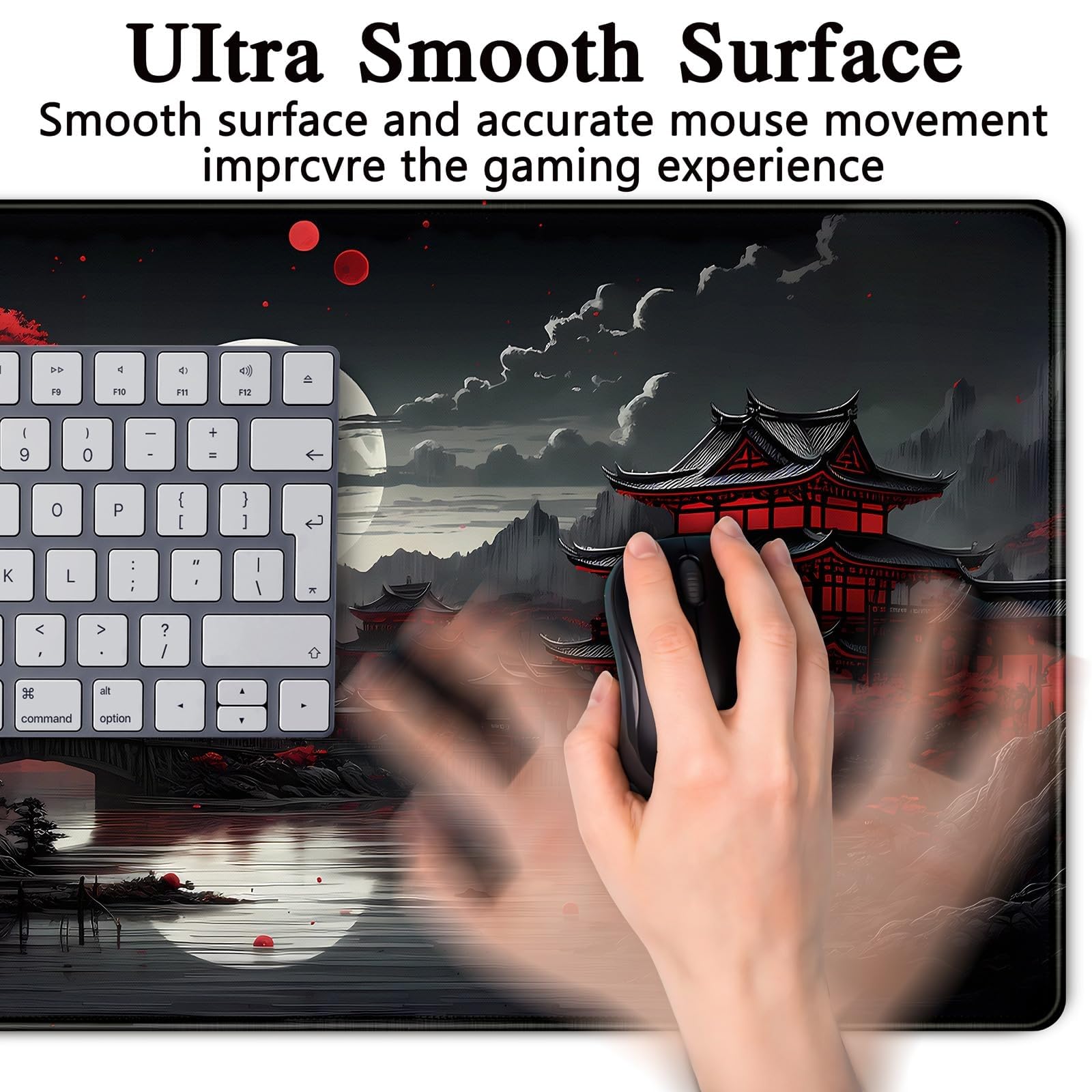 Alfombrilla De Ratón XXL Speed Gaming 800 X 300 mm - Alfombrilla para Ratón, Alfombrilla Escritorio Grande, Mouse Pad Mejora La Precisión Y La Velocidad -Full Moon