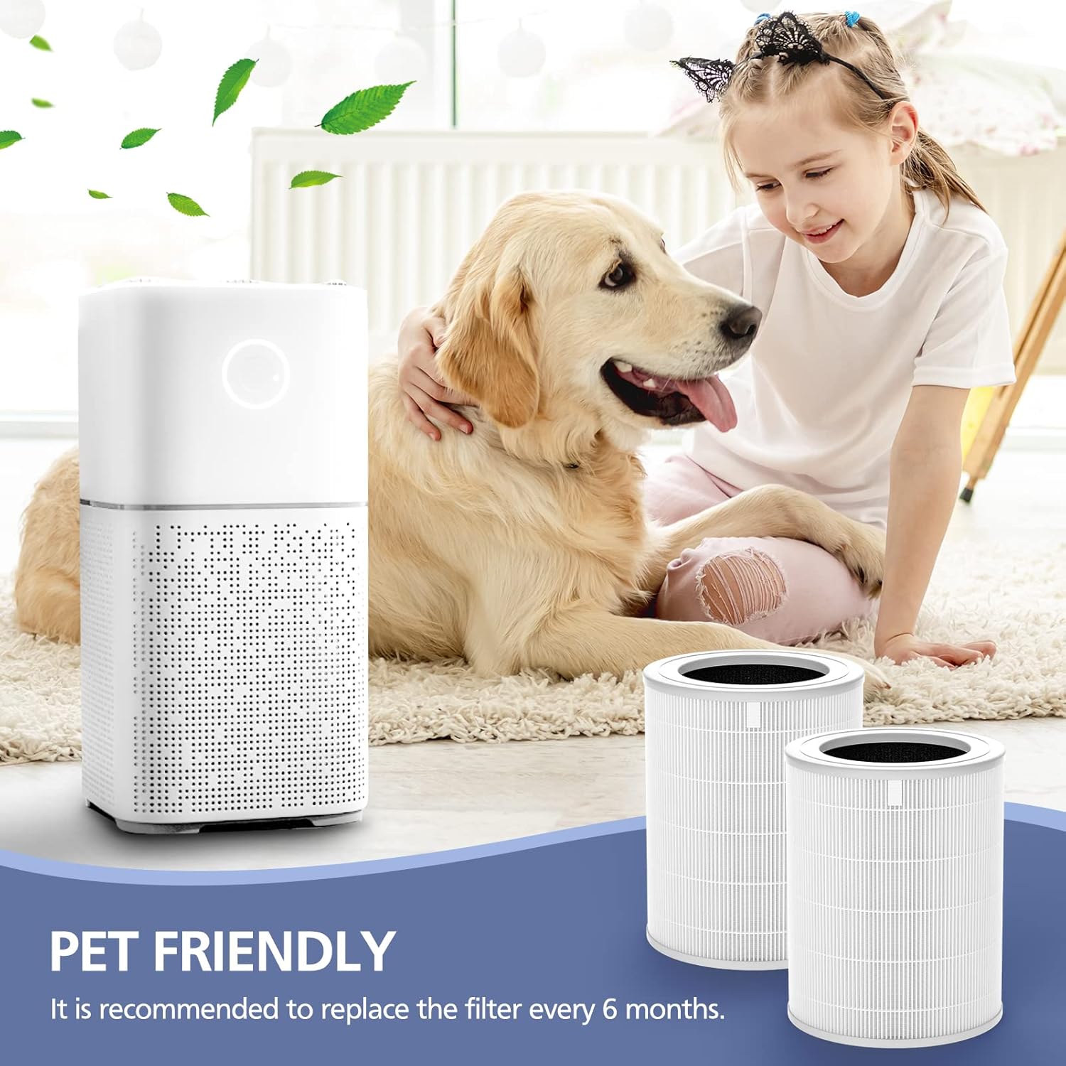 Air180 Replacement Filter, Compatible with BISSELL Air180 and BISSELL Air180 Max Air Purifie-r, 3-IN-1 Filtration Compare to 3502 filter, 2 Pack