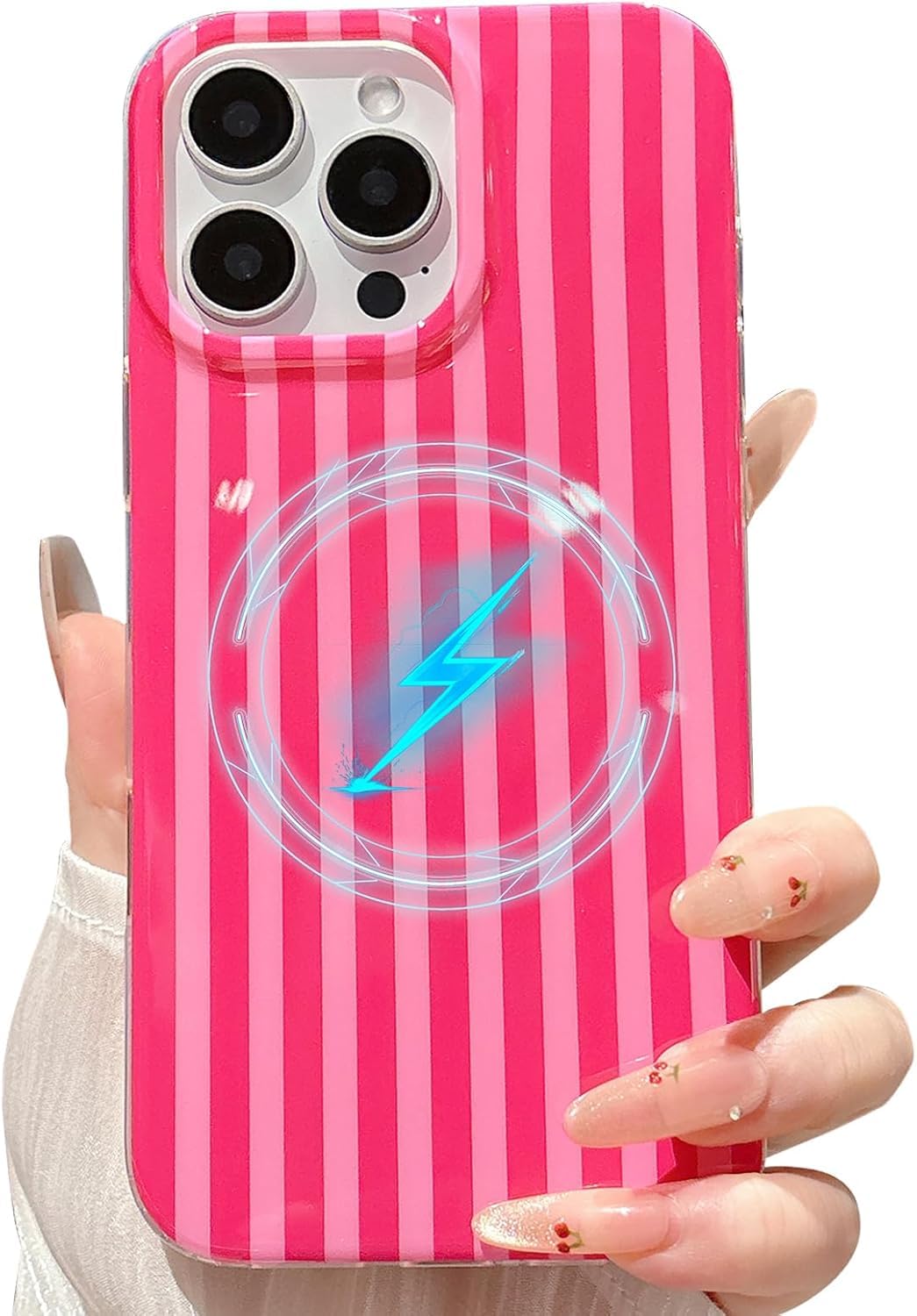 Coques magnétiques pour iPhone 16 Pro souples transparentes à rayures - 8
