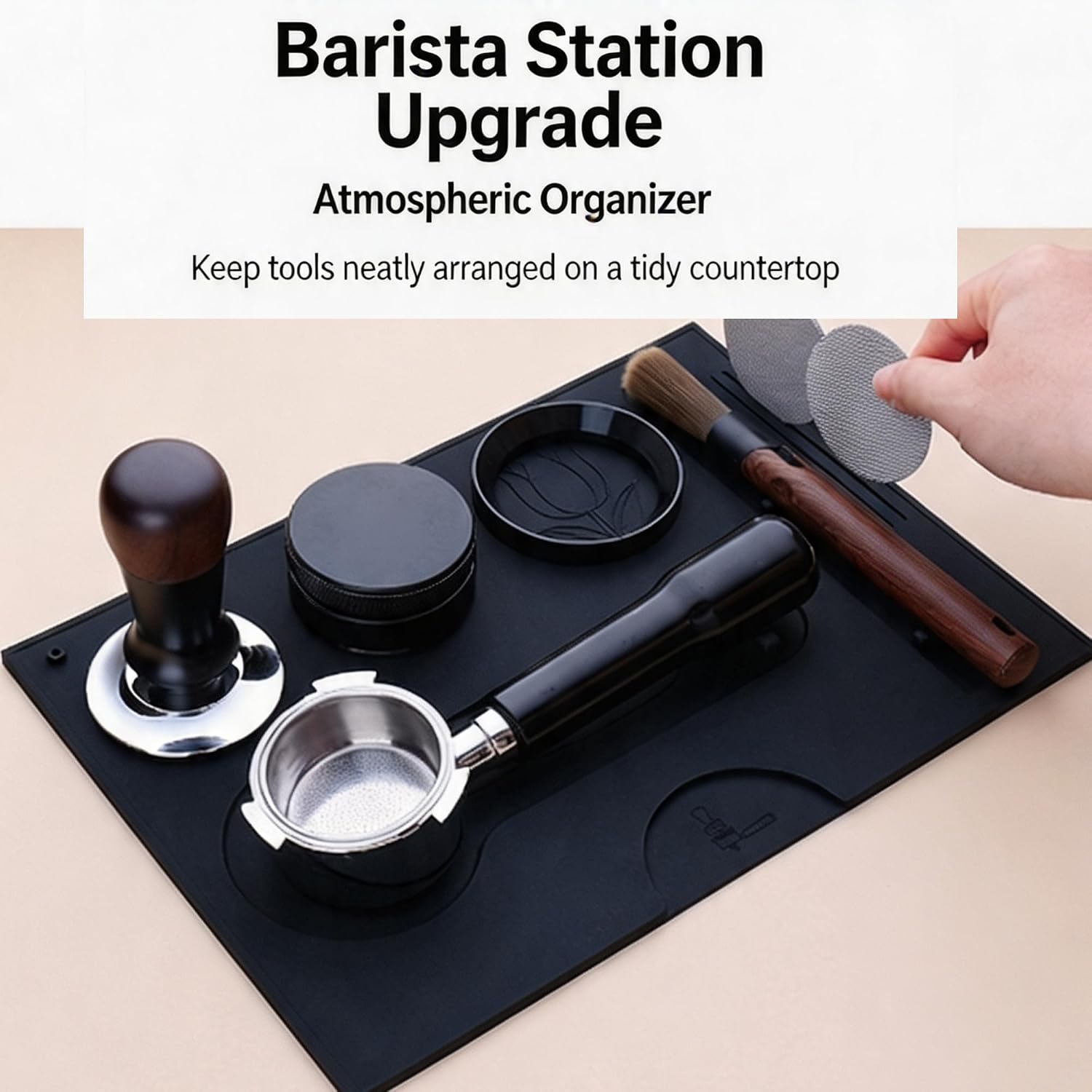 Espresso Tamping Mat, Coffee Tamper Mat Food Grade Silicone 11.8 x 8.3 Inch image 2