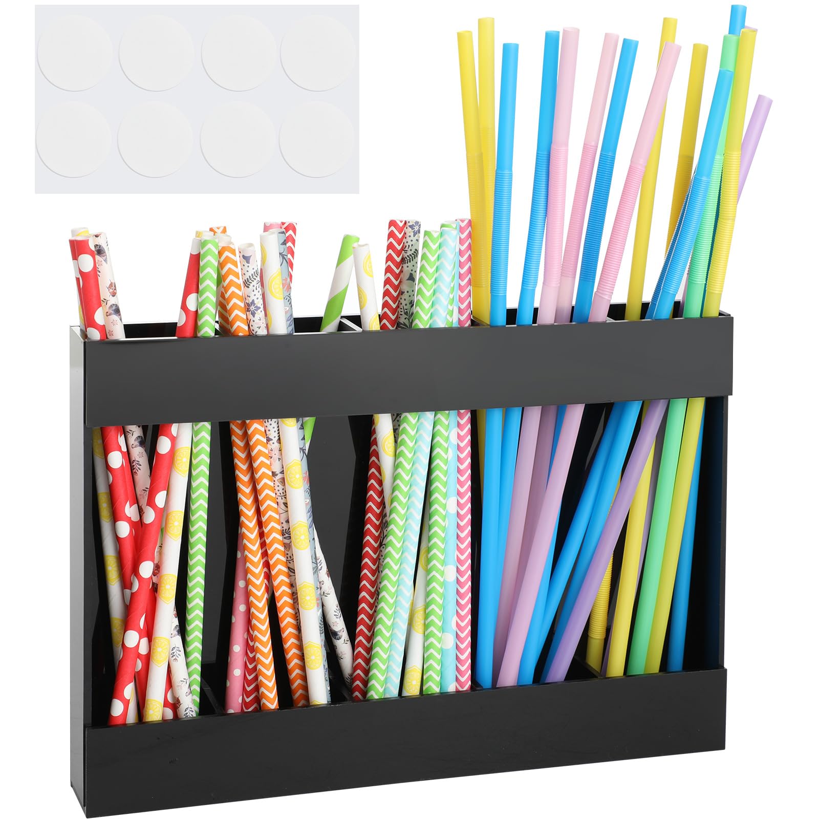 Lekeeu Acryl Strohhalm Aufbewahrung mit Doppelseitigem Klebeband Strohhalm Organizer Wiederverwendbarer Straw Holder Aufbewahrung für Schrank für Theke Schrank Küche Küche, Haushalt & Wohnen