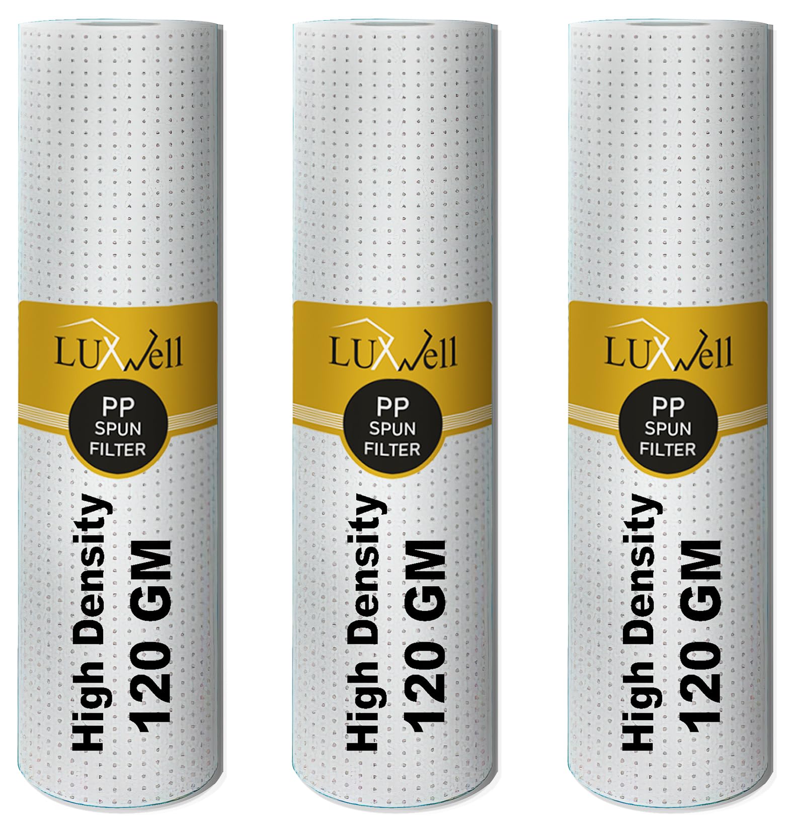 LUXWELL Dotted Premiun 10" Inch (5 Micron) Spun Filter/pre Filter/PP Filter/Outer Sediment Filter/Candle Filter for RO Water Purifier - for All Types 10 Inch Housing RO Water Purifier Pack of 3 (B0CTFJFT19) Amazon Price History, Amazon Price Tracker