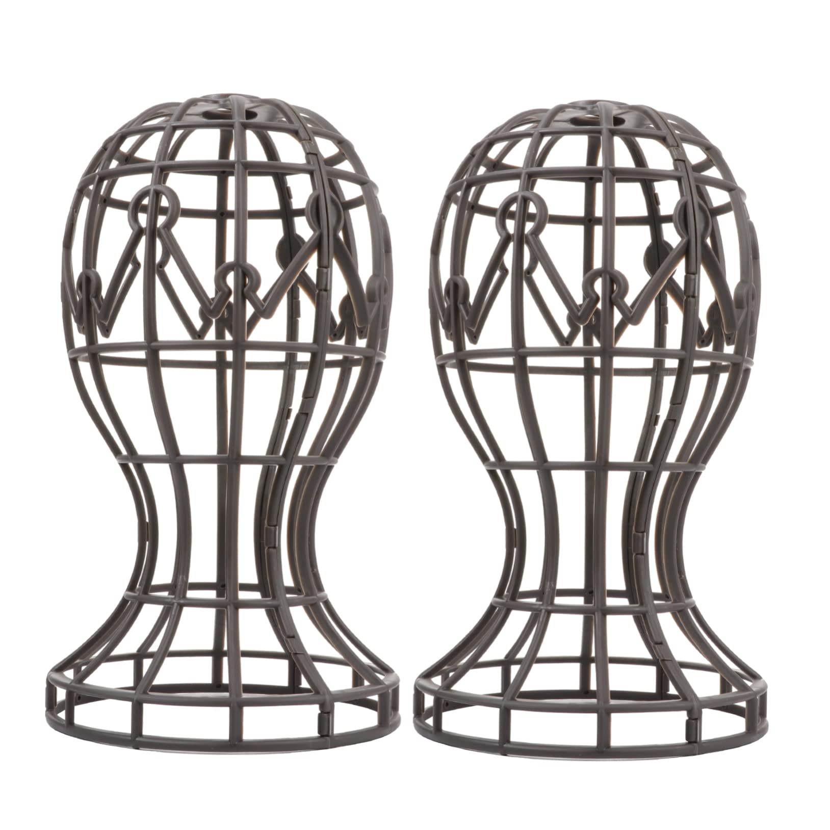 SHERCHPRY 2Pcs Portable Wig Head Stand Holder Safe Display for Wigs Hats Hairpieces for Salon Home Travel Use Smooth Surface Easy to Use