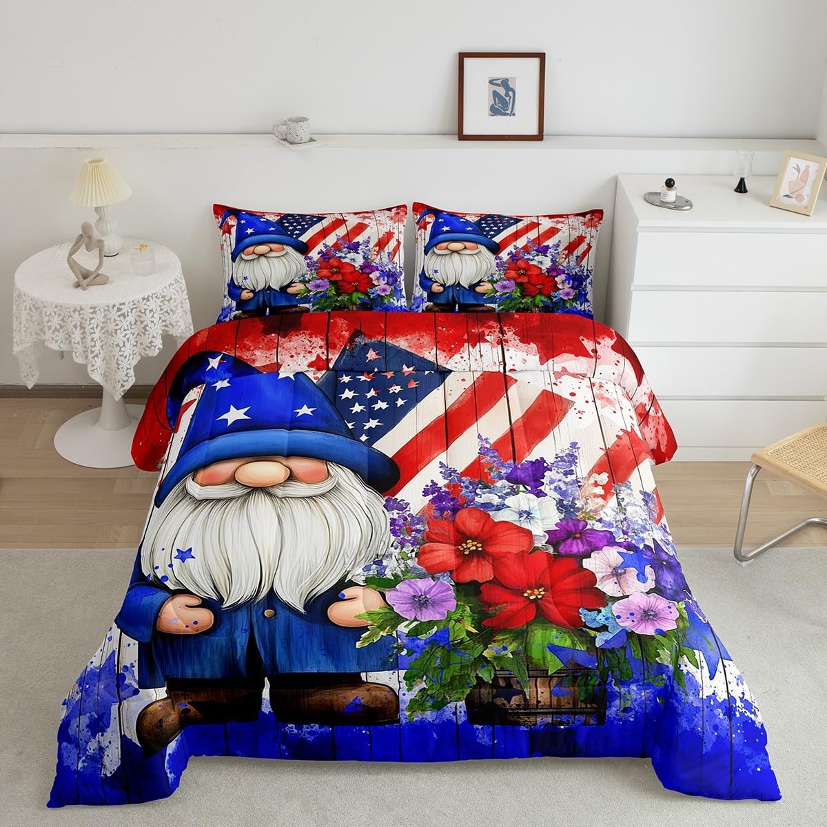 Erosebridal Merry Christmas Down Comforter Queen Size, Funny Santa Claus Quilt for Kids Boys Girls Children Bedroom, Snowman Penguin Comforter Set Christmas Tree Duvet Insert Xmas Decor, Pink