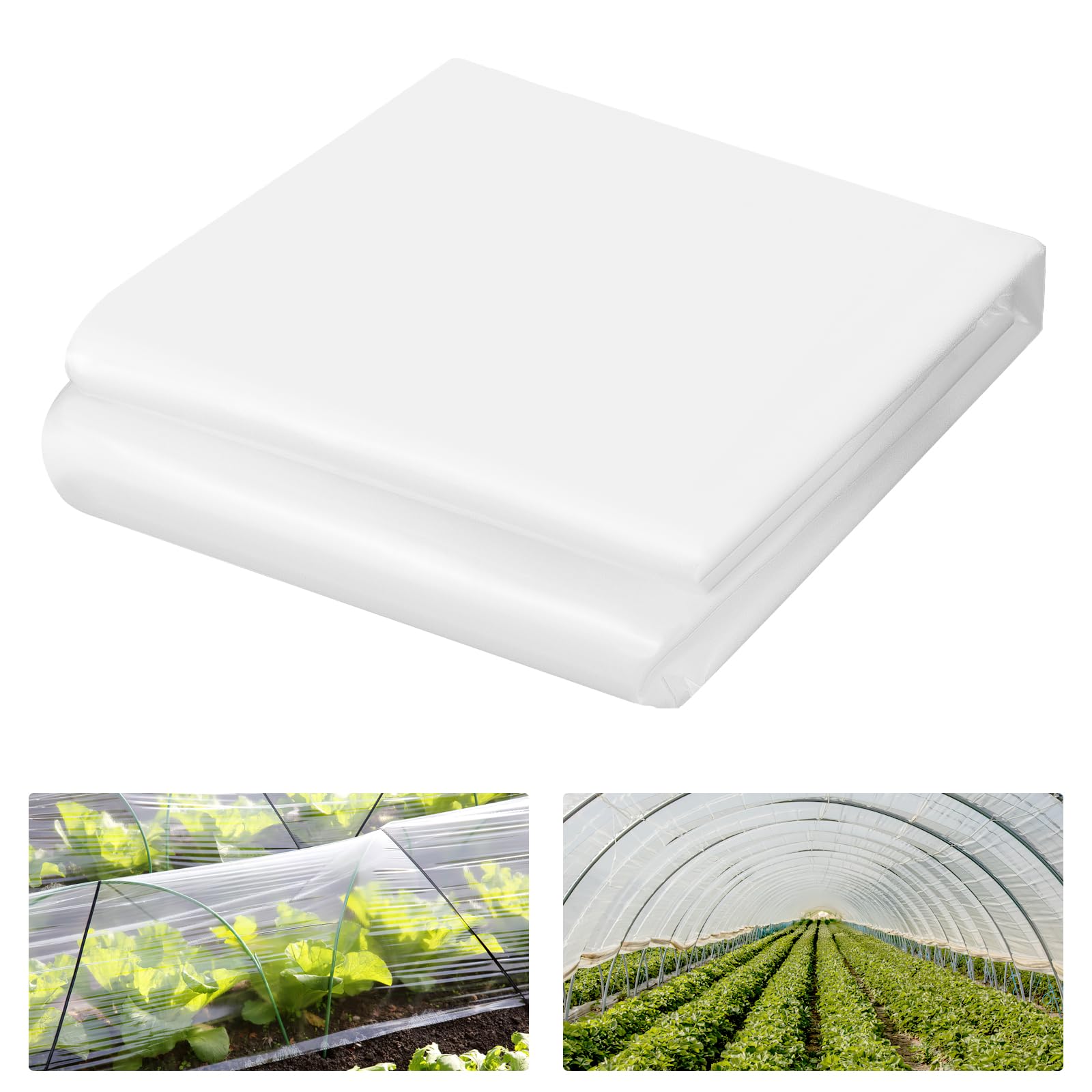 3.6 x 8M Clear Polythene Sheeting, Heavy Duty Plastic Greenhouse Cover
