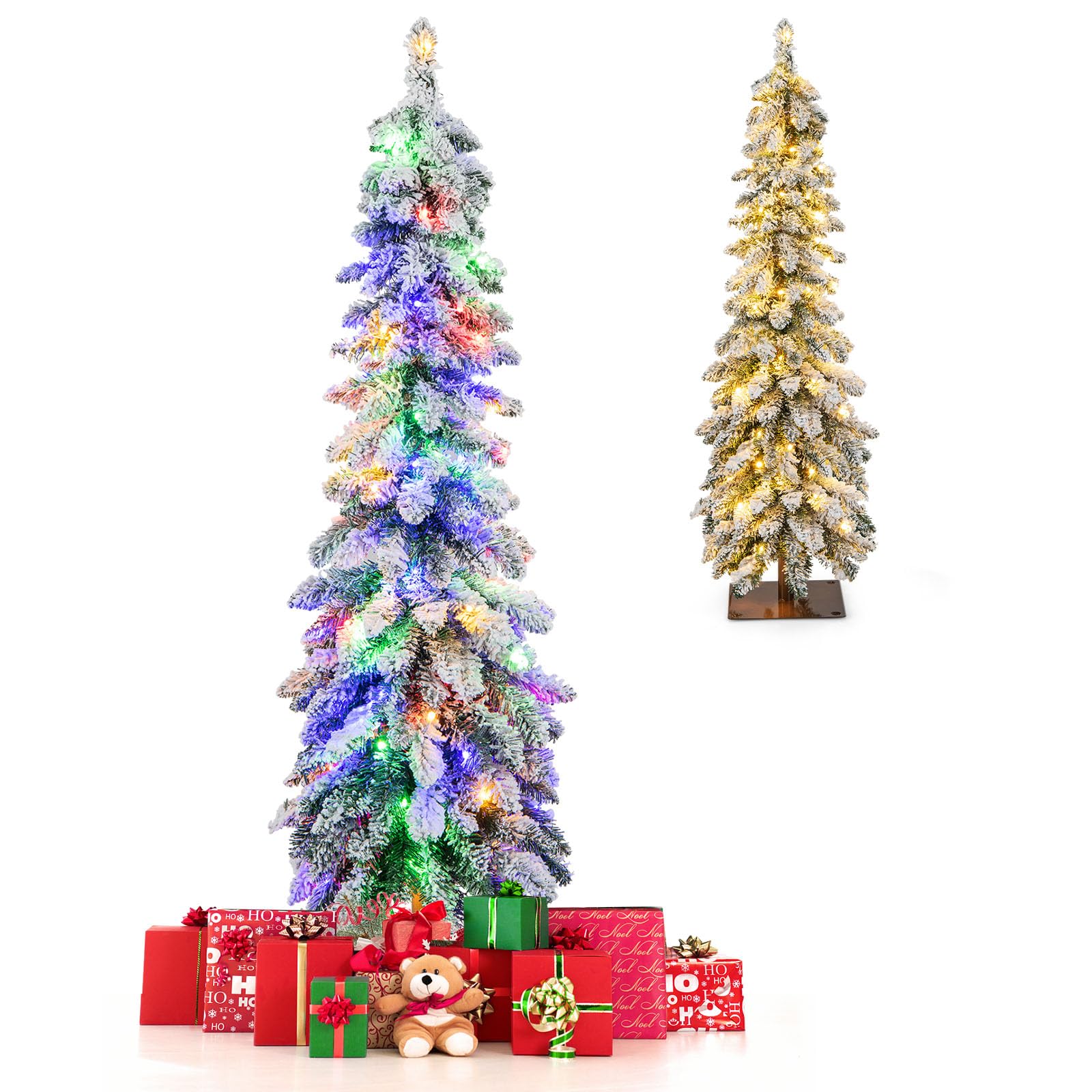 Amazon.com: GOFLAME 4 FT Pre-Lit Artificial Christmas Tree, Snow