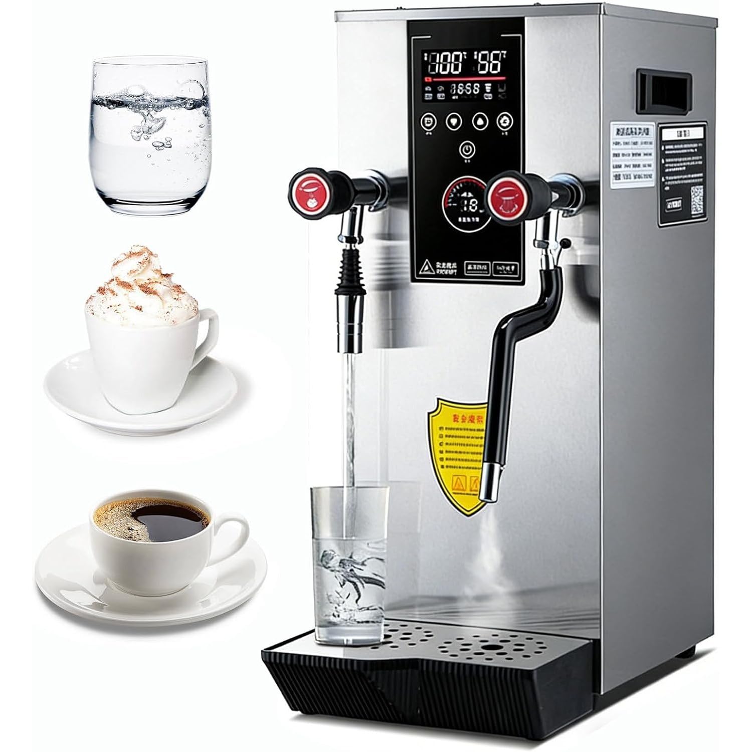 Espumador de Leche eléctrico Profesional, 3 Modos de Funcionamiento, espumador y vaporizador de Leche, Espuma Rica y cremosa, Baristas y Aficionados al café en casa. Ivory