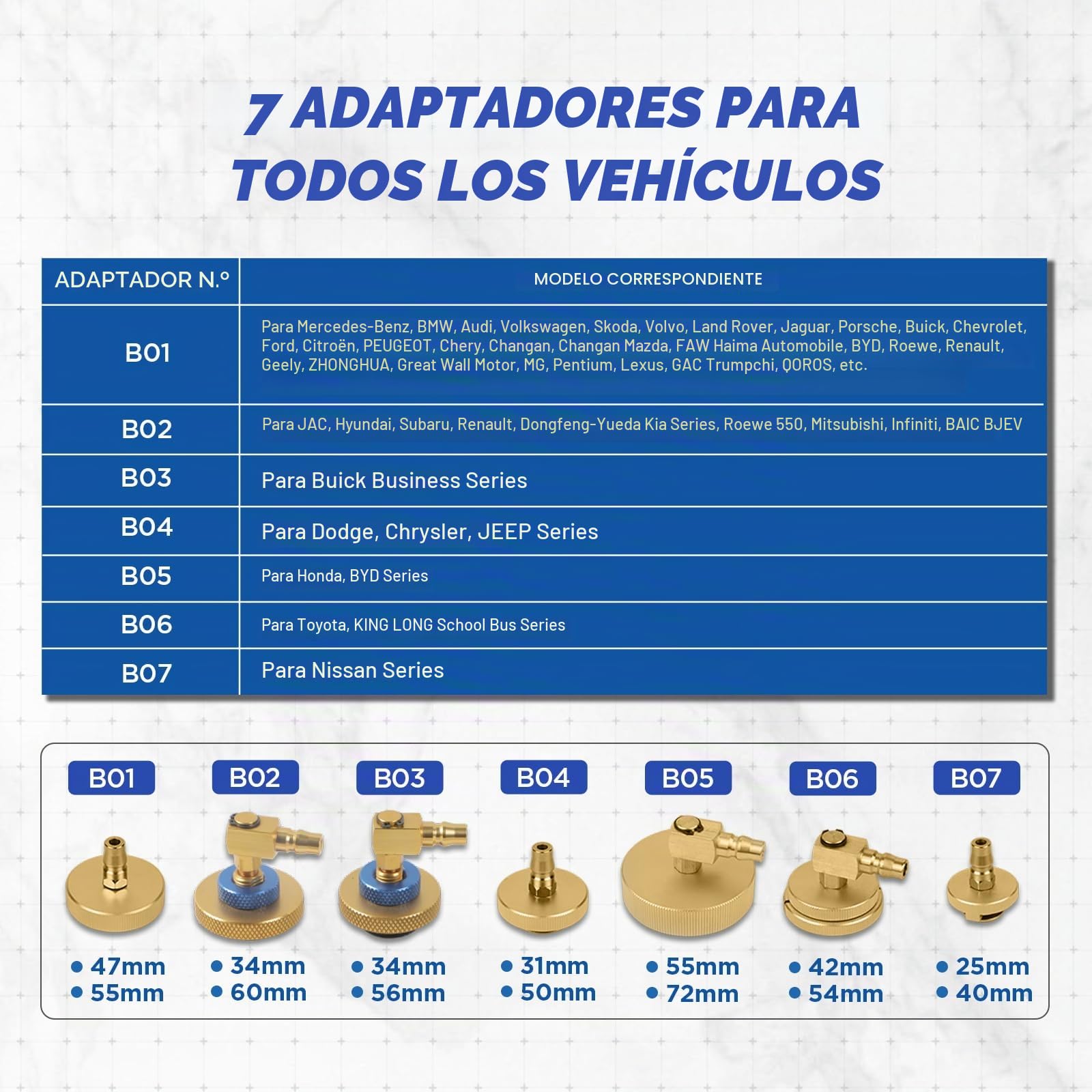 110V/220V Purgador Frenos Coche Eléctrico 0~3 Bar Sangrador Liquido Frenos Herramientas Automotrices Sangrado Sistema Frenos con 7 Adaptadores Compatible con Benz BMW