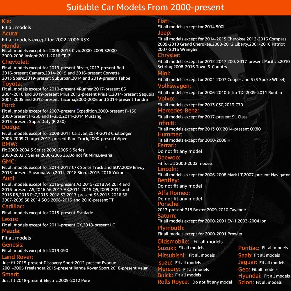 Alusbell Microfiber Leather Steering Wheel Cover Breathable Auto Car Steering Wheel Cover for Men Universal 15 Inches Black : Automotive