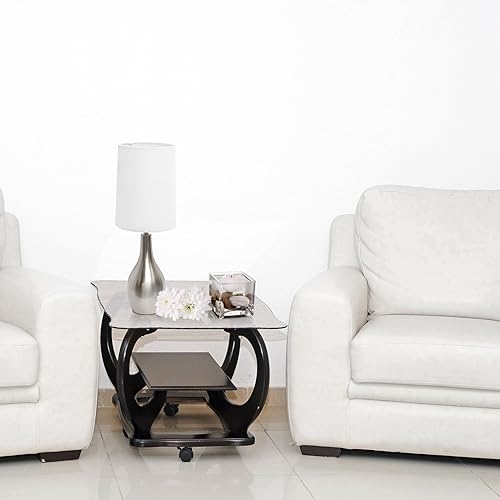 Miniatura 3 de Simple Designs LT3303-BSN - Lámpara de mesa con forma de lágrima, níquel cepillado, 7 x 7 x 19.5 pulgadas