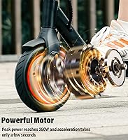 Vista 54 de Patinete eléctrico para adultos y niños grandes, alcance de 23/21 millas, velocidad máxima de 22/18 MPH, potente motor de 650/500/350 W, neumáticos