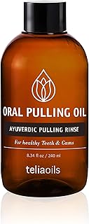 Coconut Pulling Oil (8.34 fl oz / 240 ml) for Mouth, Gums, Tooth – Ayurvedic Dental Mouthwash for Oral Health, Detoxification, Bad Breath – Whitens Teeth & Freshens Breath – Mint Flavor