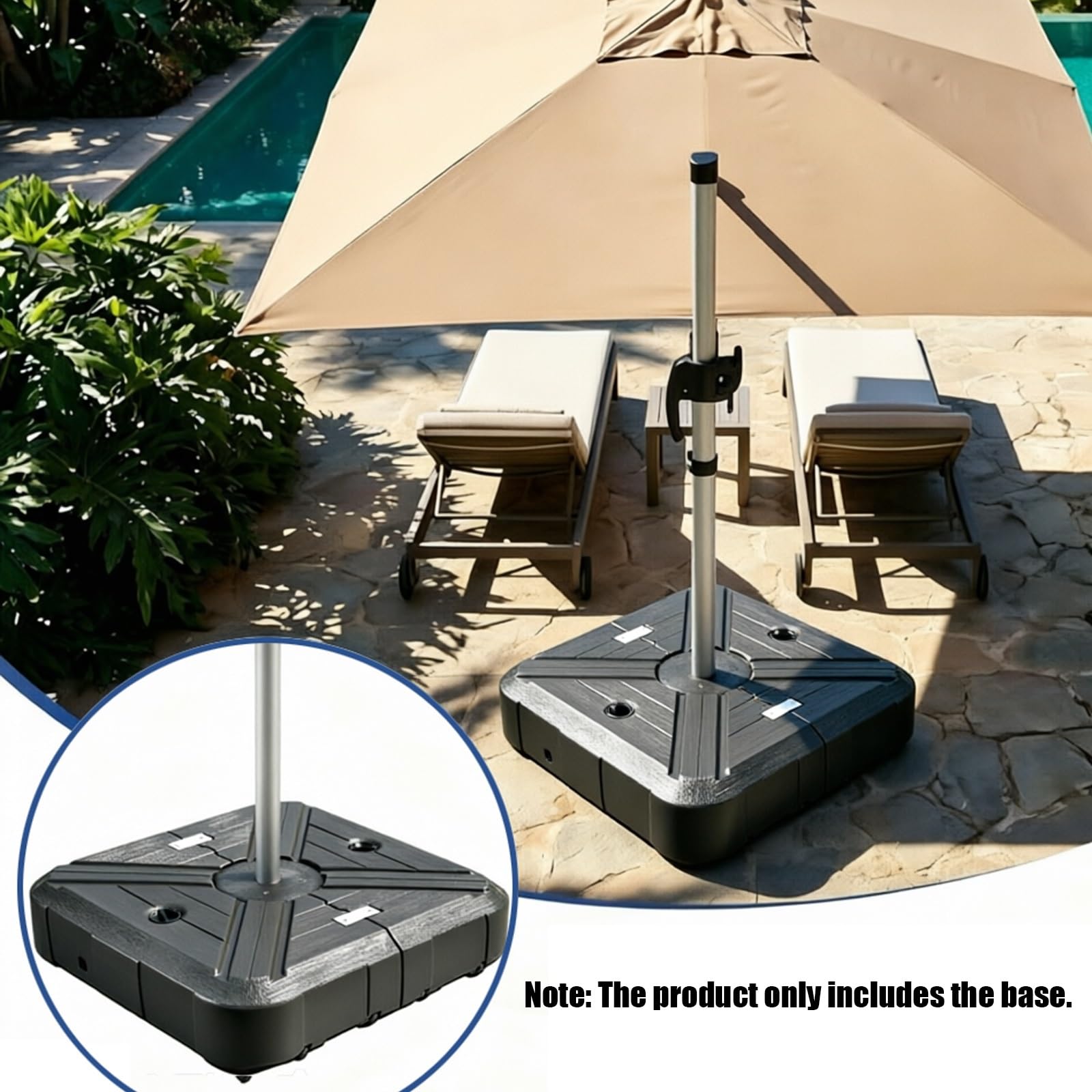 Base for Roman parasol przeciwsłoneczny, stojak do parasola ogrodowego na zewnątrz wytrzymały