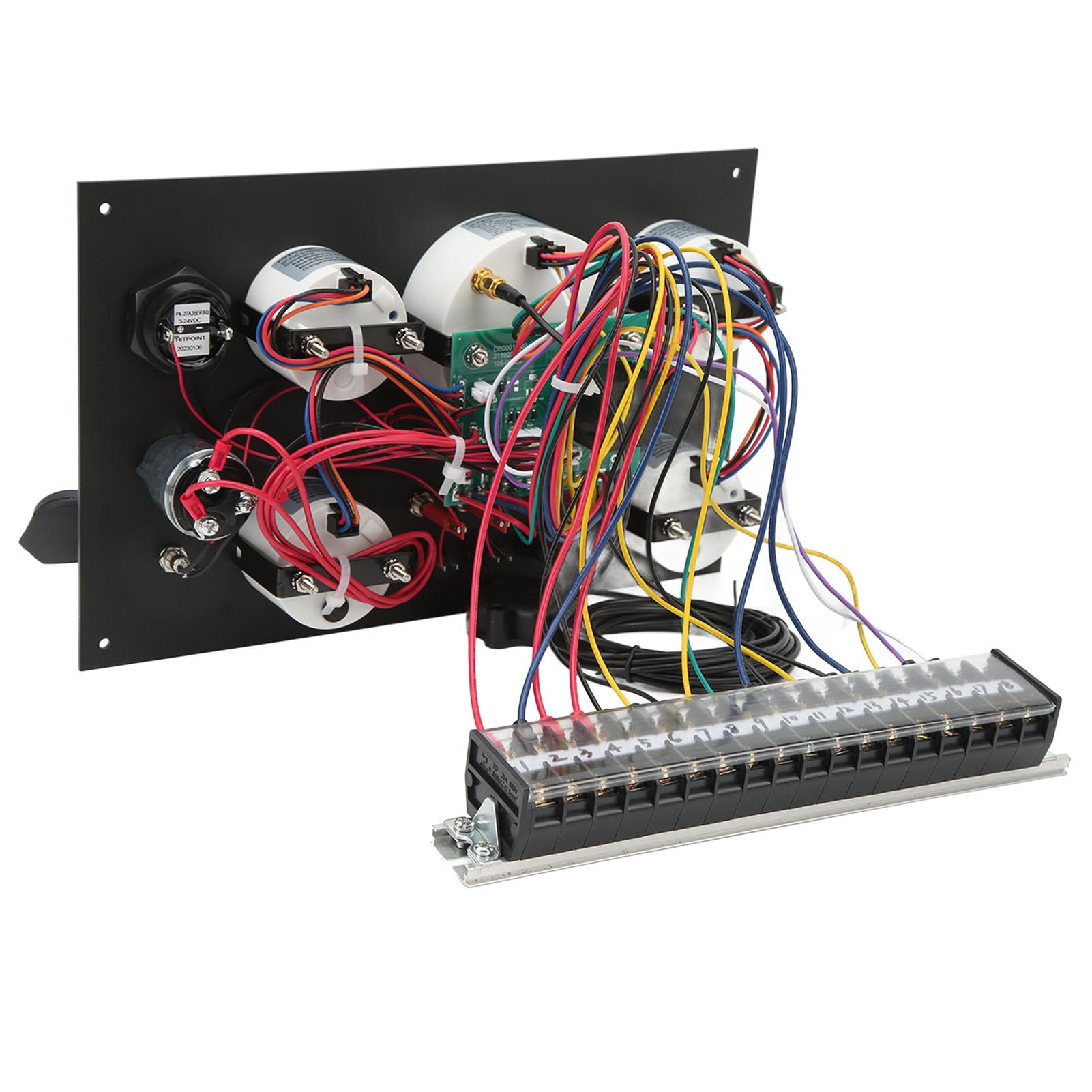 Juego de 5 Indicadores, Panel de Instrumentos, Velocímetro, Nivel de Combustible, Temperatura del Agua, Medidor de Presión de Aceite, Reloj Multifunción para RV, Yate, Barco, (24V)