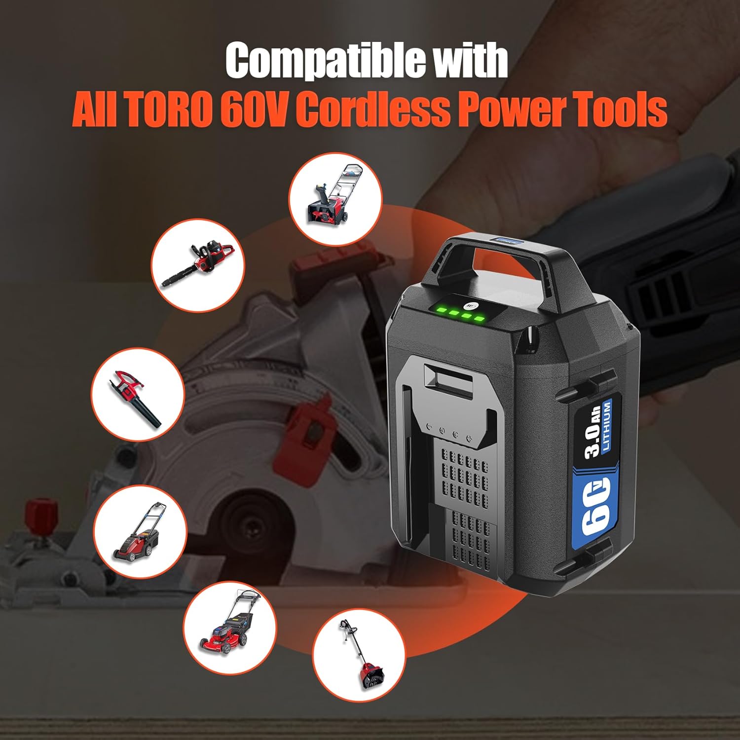 TenHutt 【Upgrade】 60V Battery, Replacement for Toro 60v Battery 88640 88660 88625 88650 88675 88620 88602, Compatible with Toro Flex Force 60 Volt Power System Tools & Chargers 88602 88605 88610