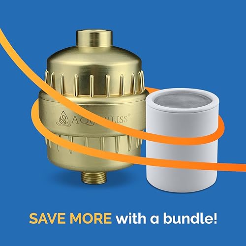 Miniatura 2 de AquaBliss SF100-GD - Filtro de ducha revitalizante con 1 cartucho de filtro reemplazable de varias etapas en el interior, más 1 cartucho de filtro