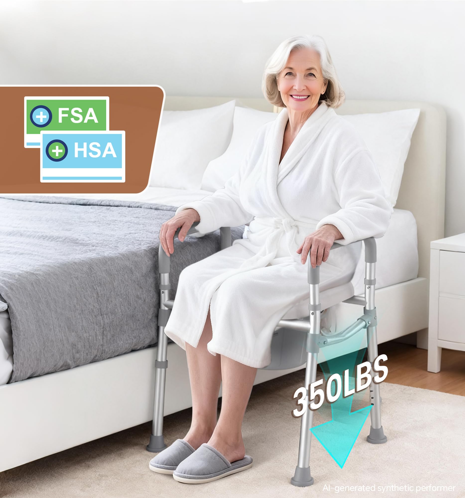 Bedside Commode - Easy Mobility & Comfort -8