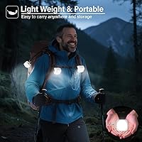 Vista 2 de Luces de campamento recargables FLY2SKY 3 piezas de luces blancas de tienda de campaña mini linterna portátil LED linterna de campamento