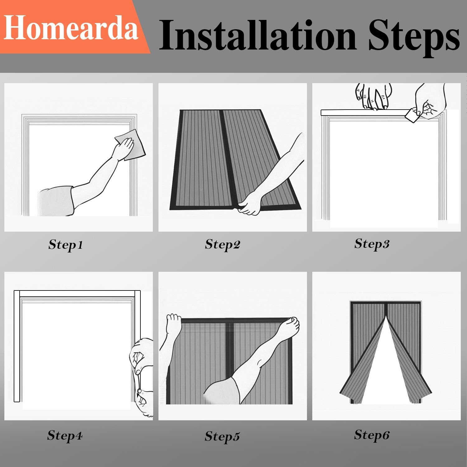 Magnetic Screen Door - Full Frame, Fits Door Up To 34x82 Inch